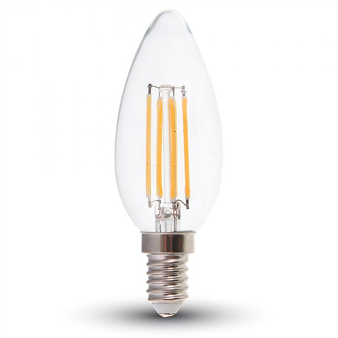 LED lámpa E14 Filament (4W/300°) Gyertya - természetes fehér
