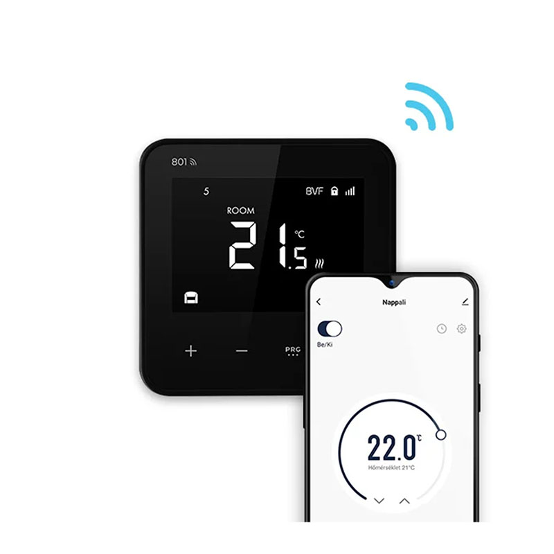 801 wifi termosztát + 3m padlószenzor, fekete