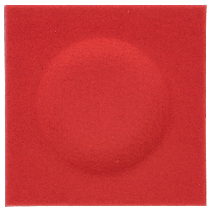 Négyzet alakú filcpanel - filcből készült puha falburkoló 15x15cm, piros