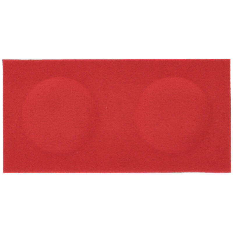 Téglalap alakú filcpanel - filcből készült puha falburkoló, 30cmx15cm, piros