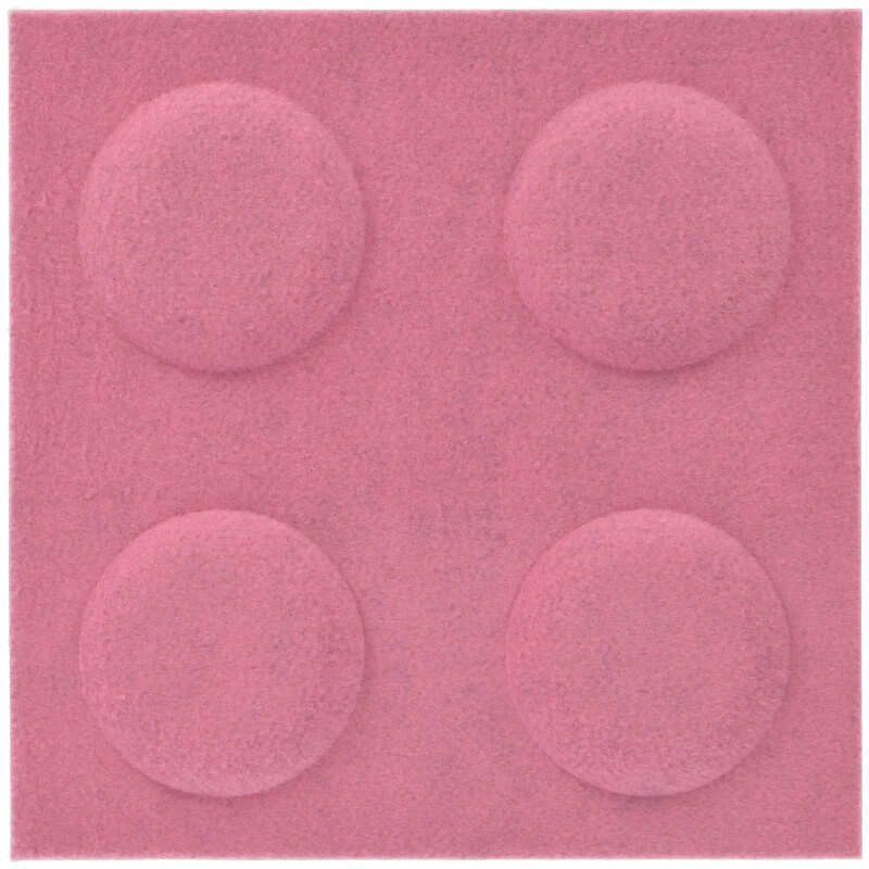 Négyzet alakú filcpanel - filcből készült puha falburkoló 30x30cm, pink