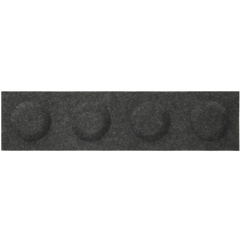 Téglalap alakú filcpanel - filcből készült puha falburkoló, 60x15cm, fekete