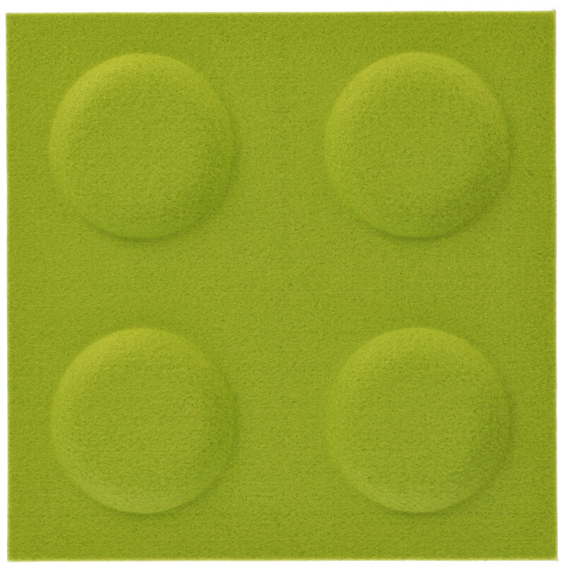 Négyzet alakú filcpanel - filcből készült puha falburkoló 30x30cm, világoszöld