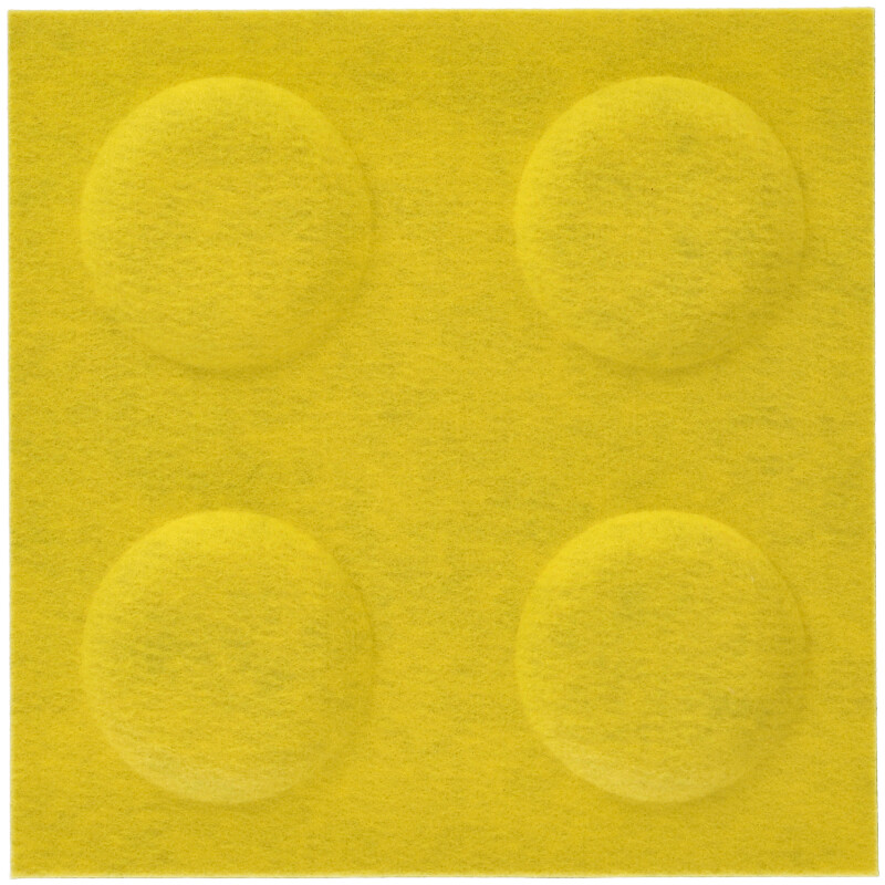 Négyzet alakú filcpanel - filcből készült puha falburkoló 30x30cm, citromsárga