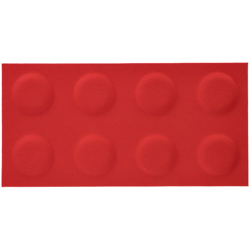 Téglalap alakú filcpanel - filcből készült puha falburkoló, 60x30cm, piros
