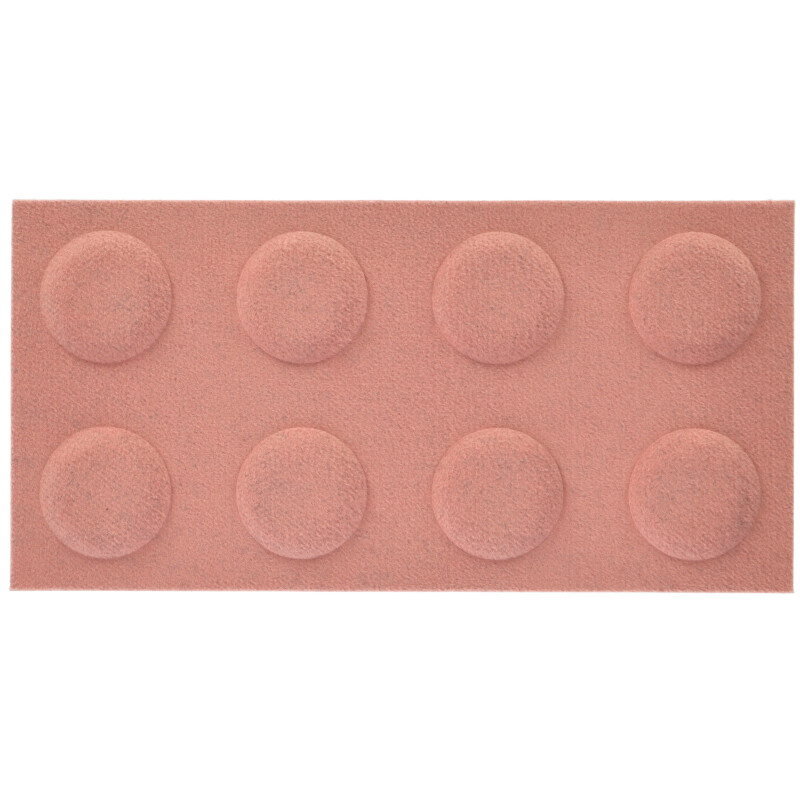 Téglalap alakú filcpanel - filcből készült puha falburkoló, 60x30cm, púderrózsaszín