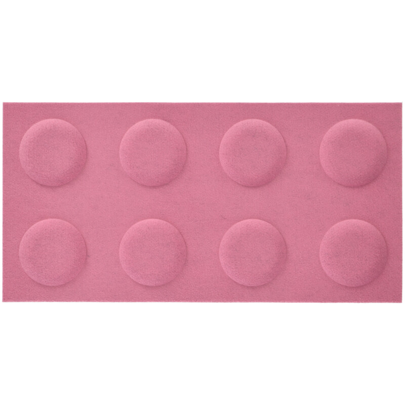 Téglalap alakú filcpanel - filcből készült puha falburkoló, 60x30cm, pink