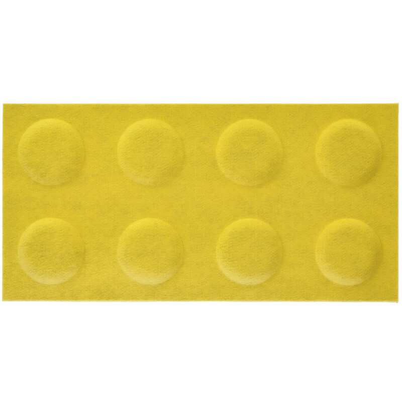 Téglalap alakú filcpanel - filcből készült puha falburkoló, 60x30cm, citromsárga