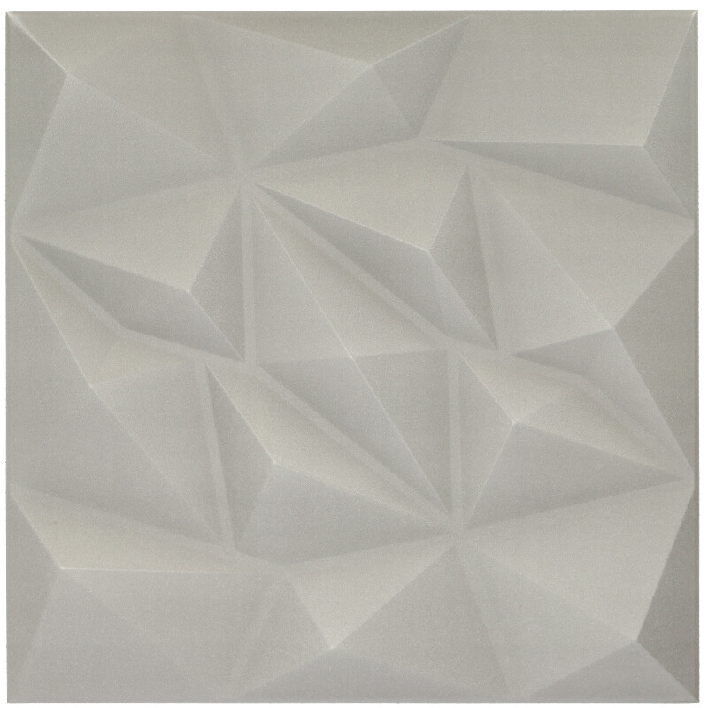 Dekorációs 3D falburkolat - kristály minta, szürke (8 darab 50x50 cm-es lap)