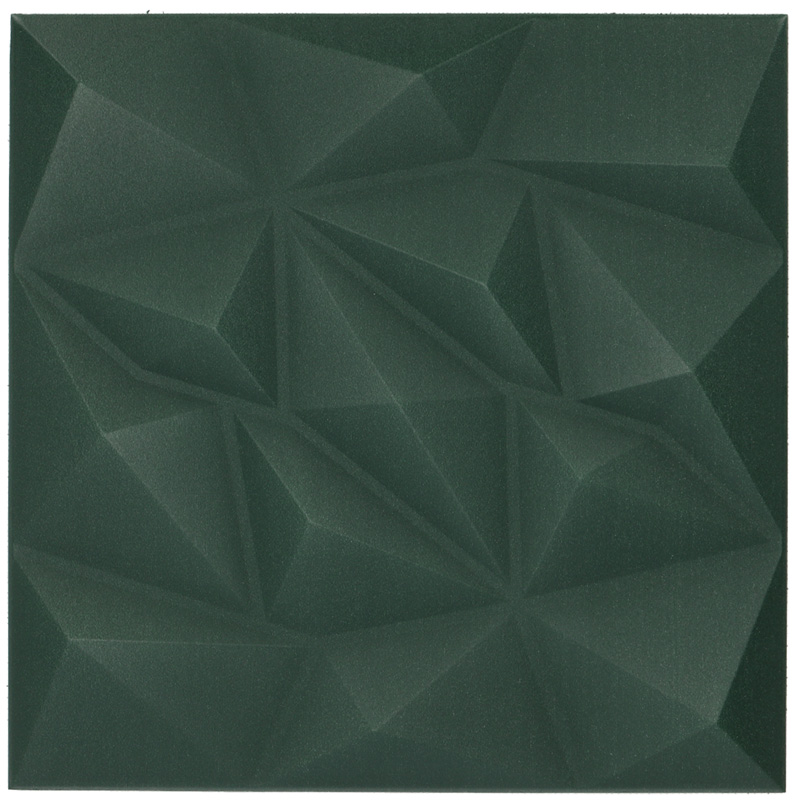 Dekorációs 3D falburkolat - kristály minta, zöld (8 darab 50x50 cm-es lap)