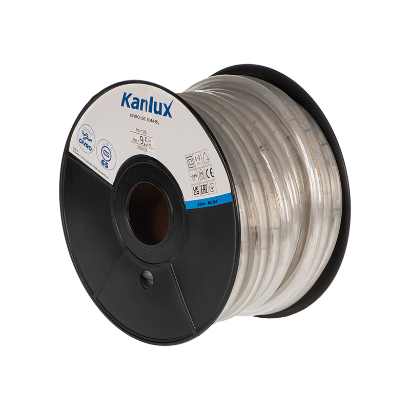 GIVRO LED fénykábel 30 méter - kék (230V, 60 LED, 2W/m, IP65)