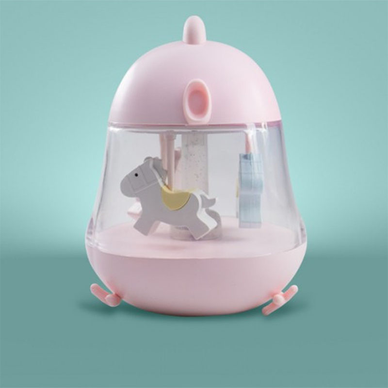 Akkus dekor LED lámpa (5W) meleg fehér+RGB, rózsaszín music box