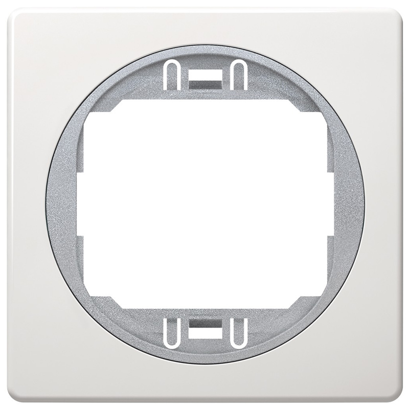 Sorolókeret Soft-touch fehér keret, ezüst belső - 1-es keret, 80x80 mm
