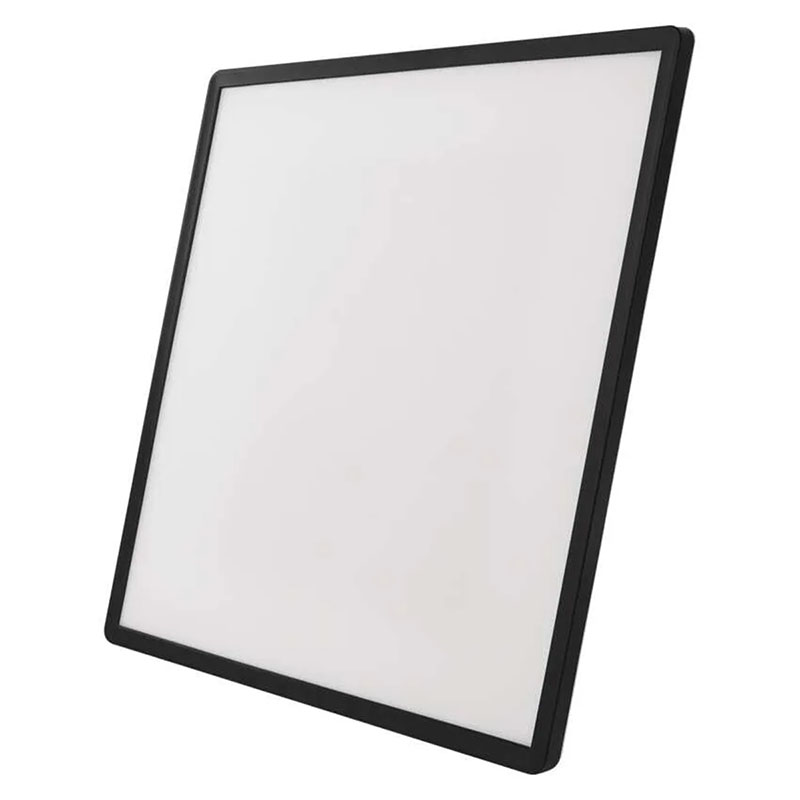 Flori LED mennyezeti lámpa - dekor háttérfény, fekete keret, négyzet alakú (22W/2200 lumen/4000K)