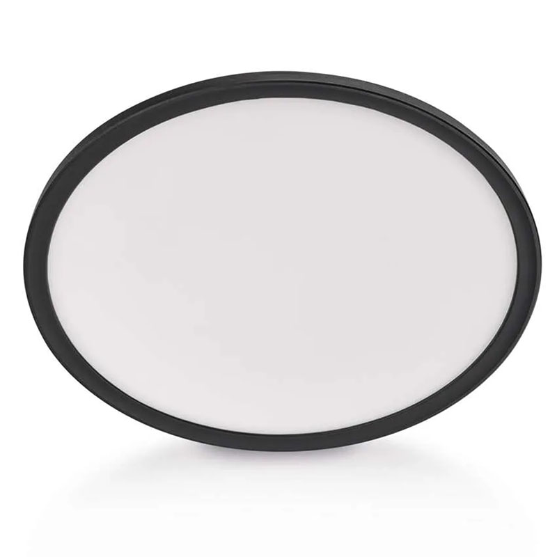 Flori LED mennyezeti lámpa - dekor háttérfény, fekete keret, kör alakú (18W/1800 lumen/4000K)