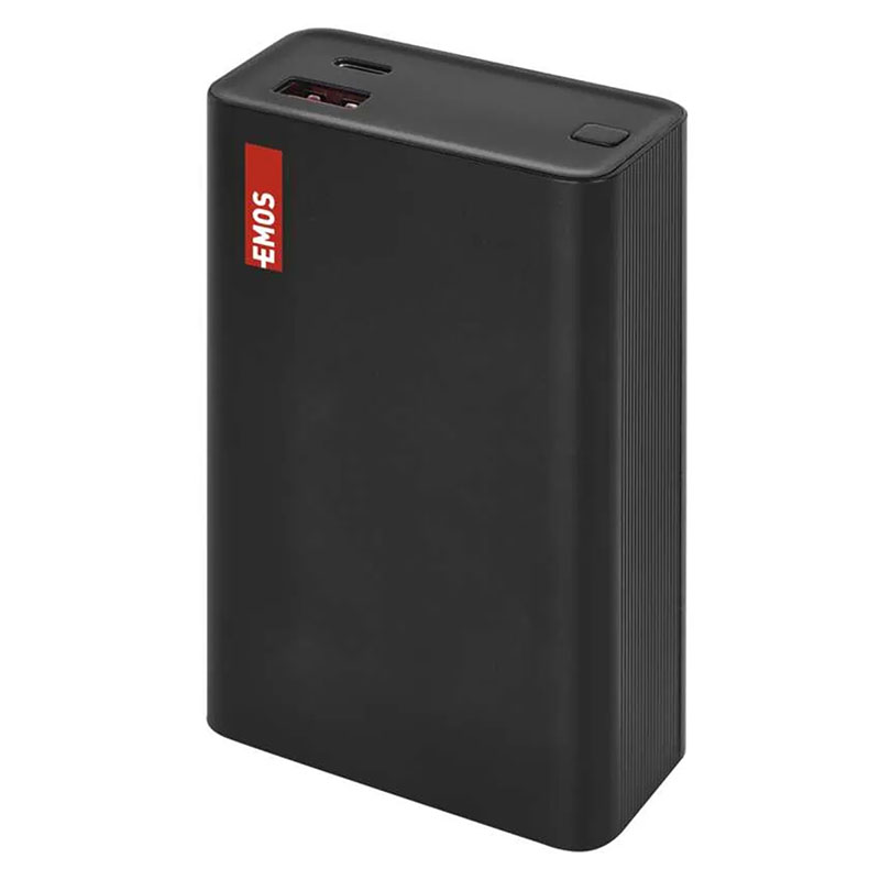 PowerBank külső akkumulátor (USB-C kábellel) fekete - 20000 mAh, gyorstöltéssel