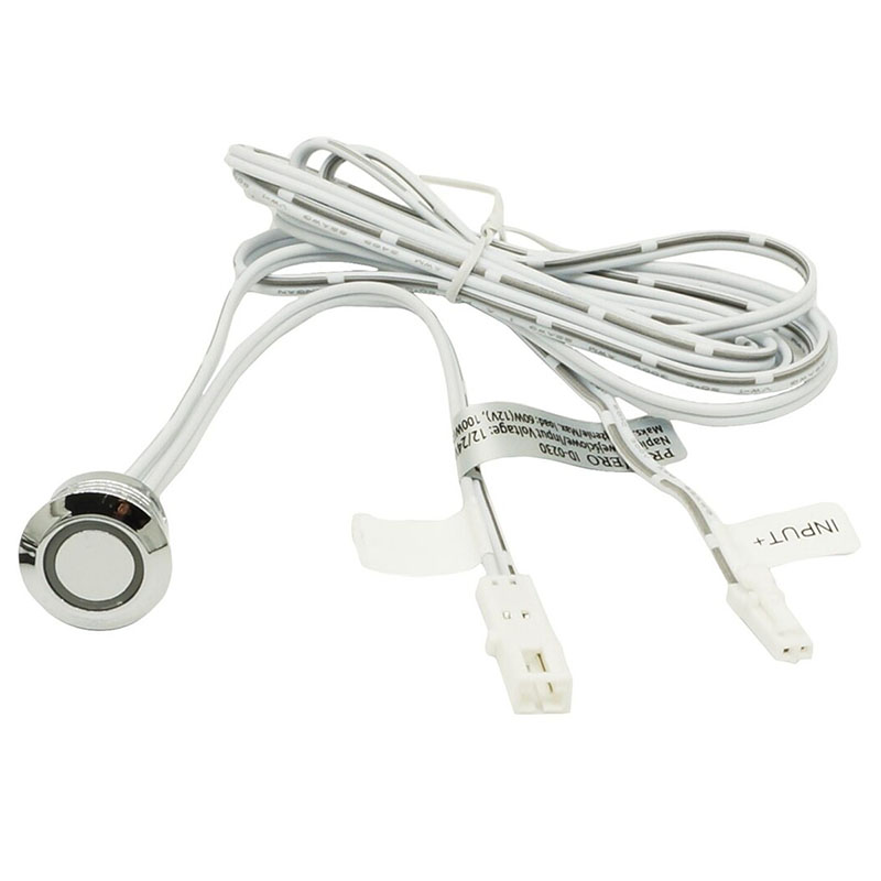 Bútorba építhető érintőkapcsoló és dimmer LED világítással (60W/100W) - króm