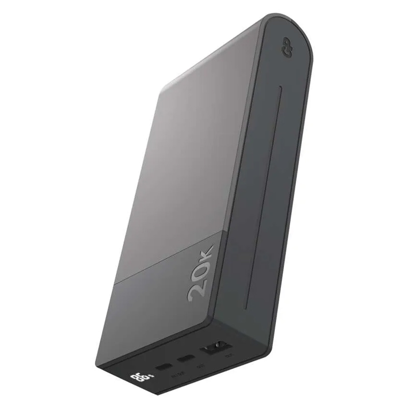 PowerBank külső akkumulátor (USB-C kábellel) fekete - 20000 mAh, gyorstöltéssel
