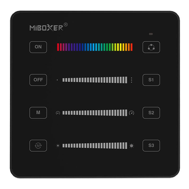 B6-B SPI DRGB Fali elemes szabályzó panel digitális (futófény) LED szalagokhoz, fekete