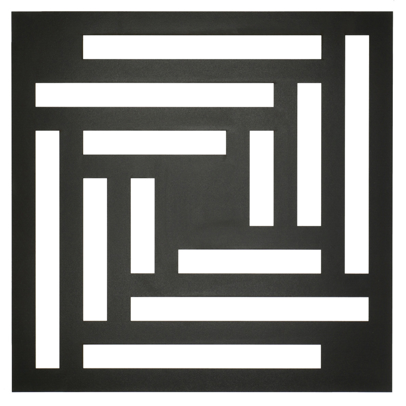 Mennyezeti kazettás dekorpanel, geometria, 595x595 mm, 3 mm HDF - Antracit