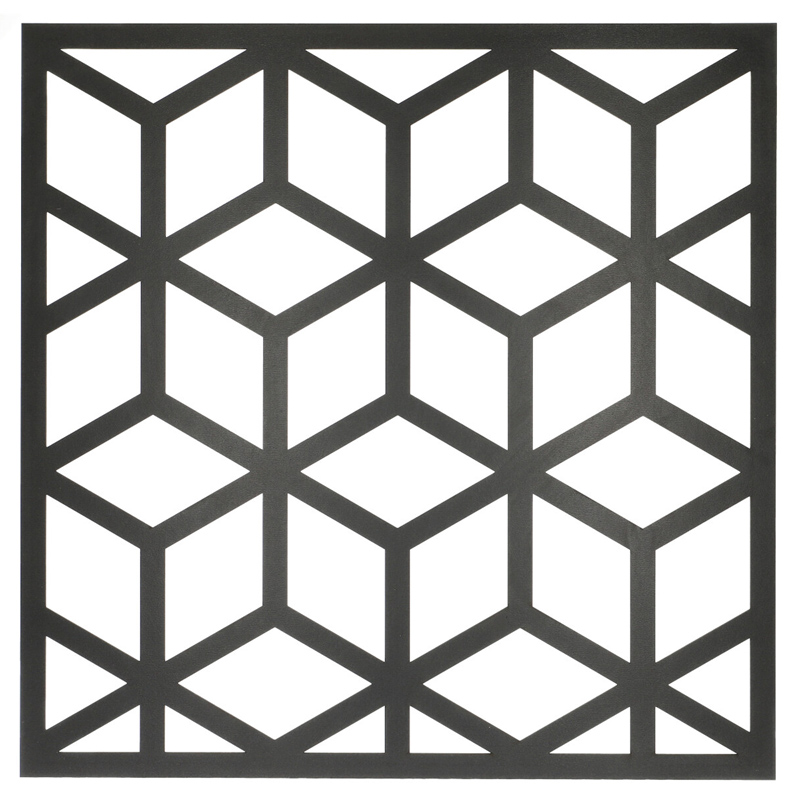 Mennyezeti kazettás dekorpanel, kockák, 595x595 mm, 3 mm HDF - Antracit