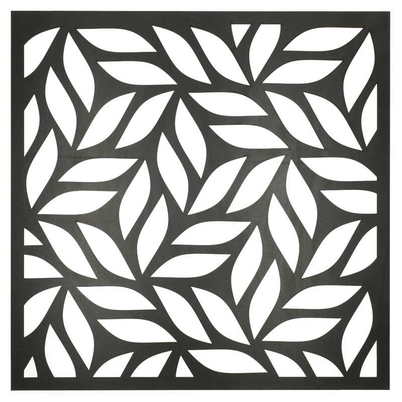 Mennyezeti kazettás dekorpanel, levelek, 595x595 mm, 3 mm HDF - Antracit