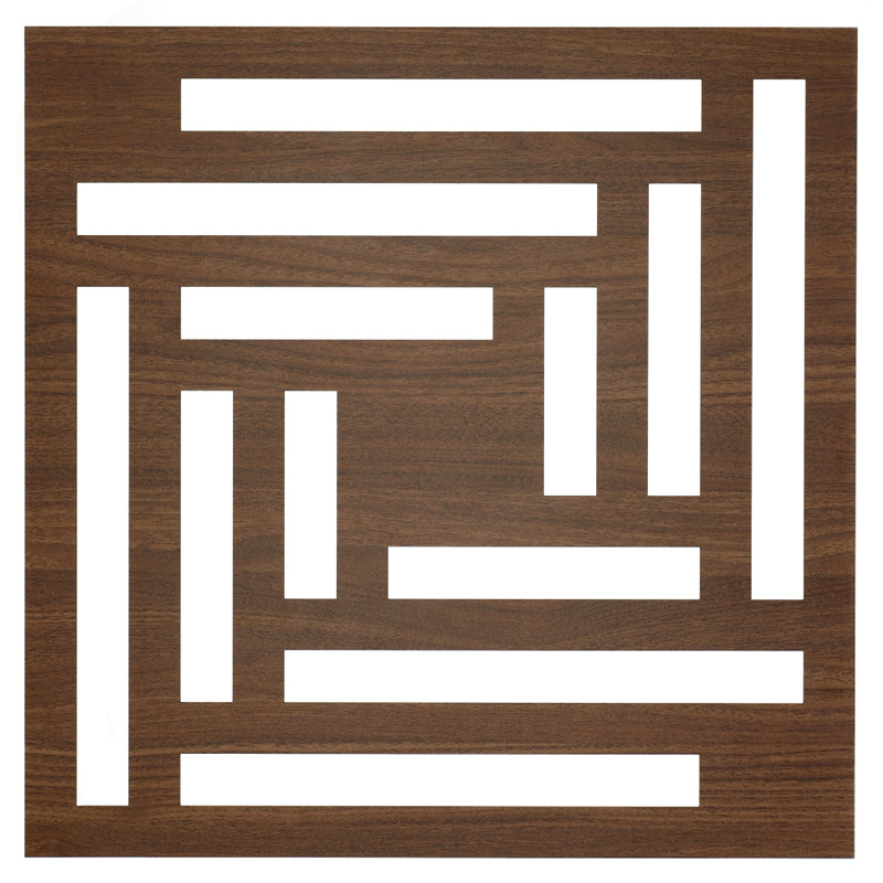 Mennyezeti kazettás dekorpanel, geometria, 595x595 mm, 3 mm HDF - Dió