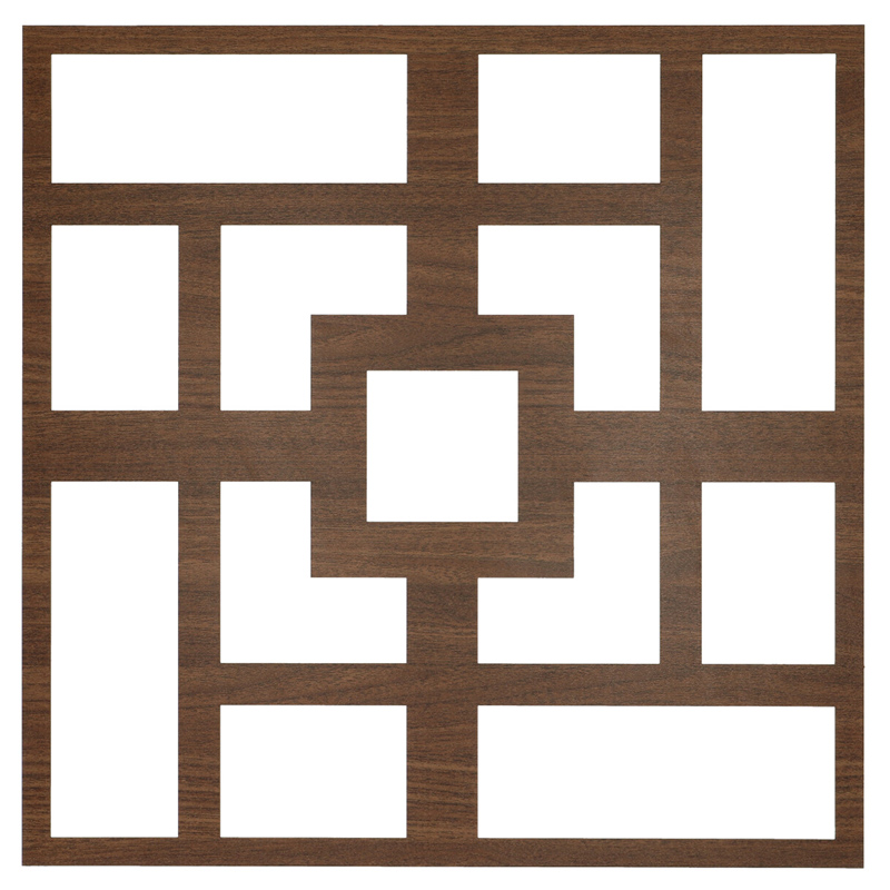 Mennyezeti kazettás dekorpanel, célkereszt, 595x595 mm, 3 mm HDF - Dió