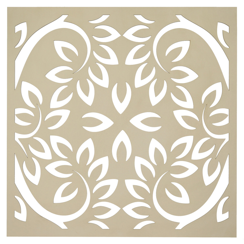 Mennyezeti kazettás dekorpanel, ágak, 595x595 mm, 3 mm HDF - Krém