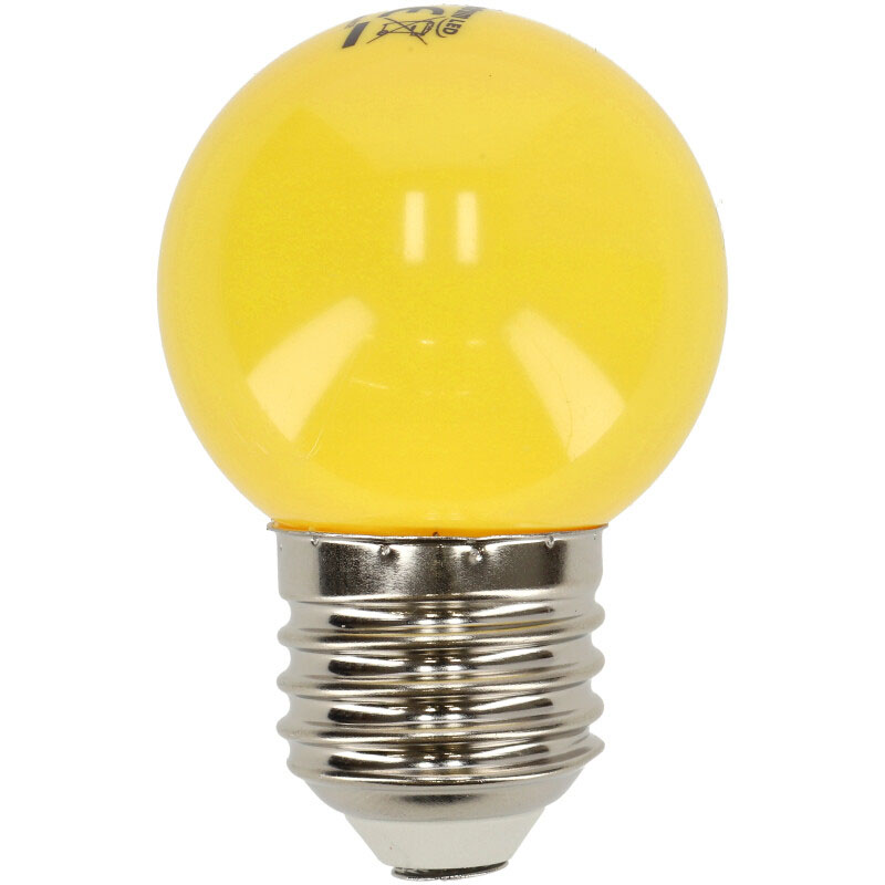 Színes LED lámpa E27 (1W/270°) Kisgömb - sárga