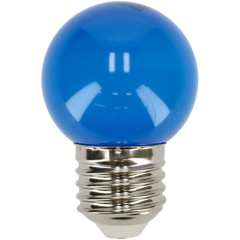 Színes LED lámpa E27 (1W/270°) Kisgömb - kék