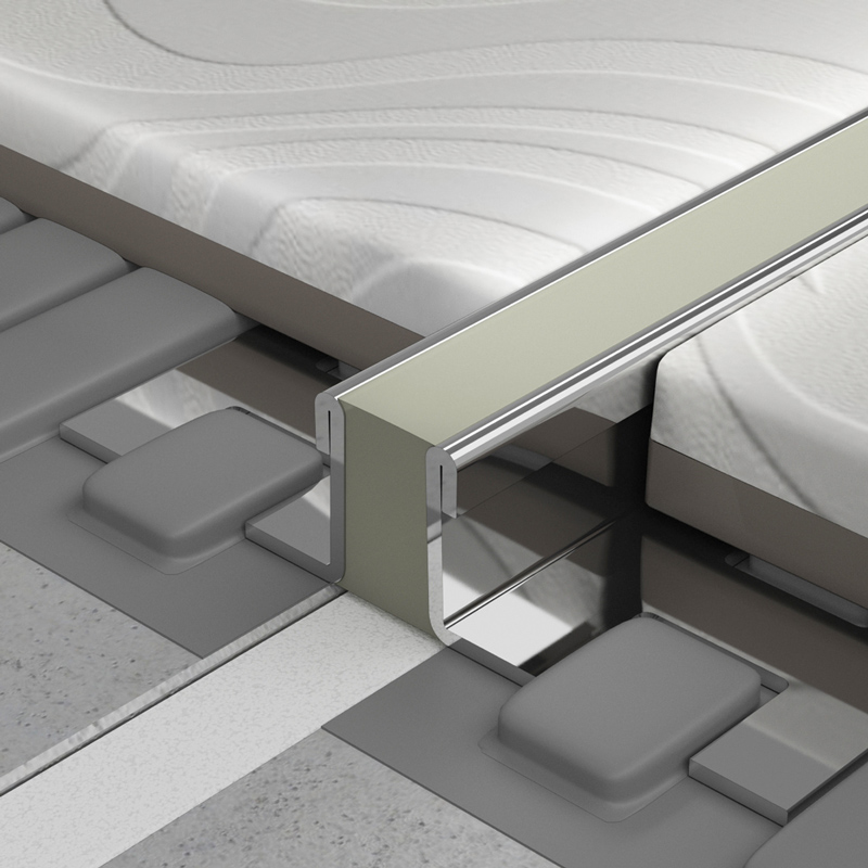 NOX vulkanizált dilatációs profil - inox, ezüst 10 mm/250 cm