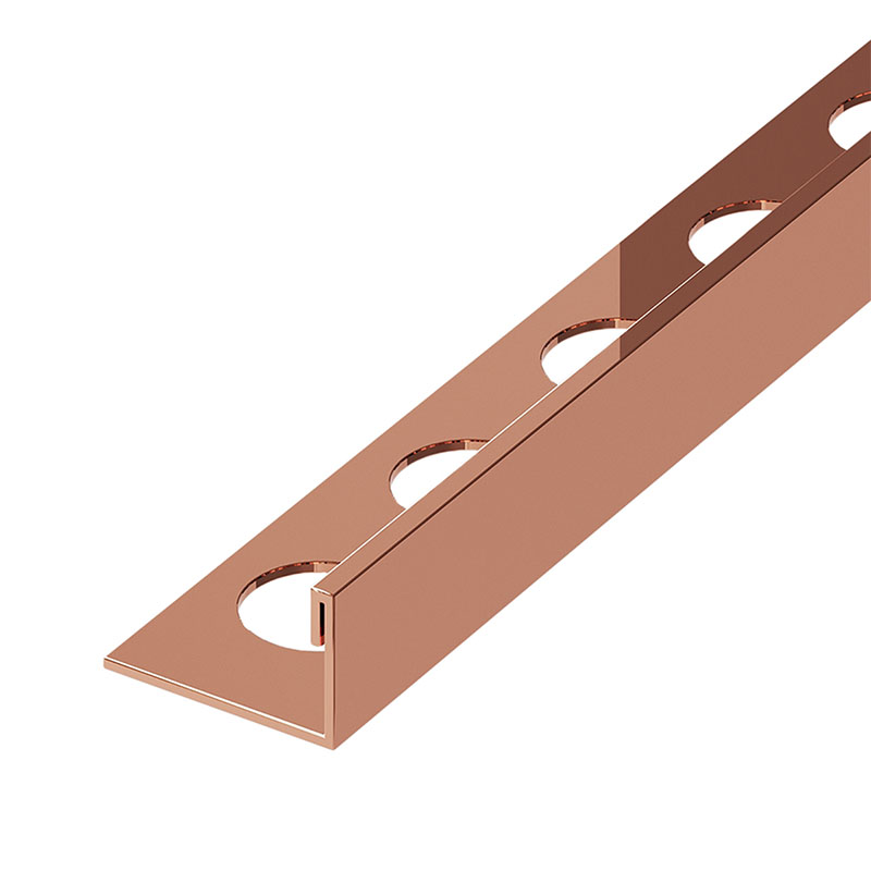 NOX Prémium szögletes élvédő - inox, tükör rosegold 10mm/270cm