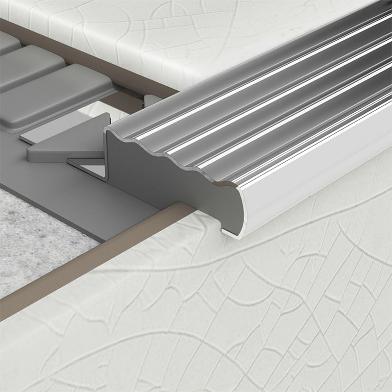 NOX Rozsdamentes acél szögletes lépcső élvédő (13.5 mm) inox - 250 cm