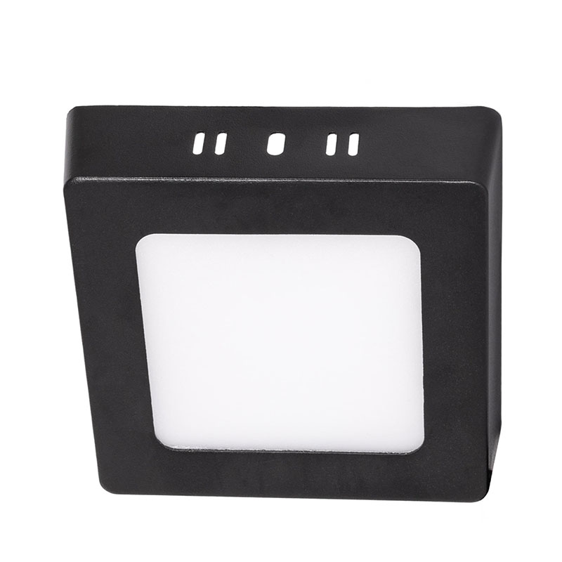 Falon kívüli LED panel (négyzet alakú) 6W - állítható színhőmérséklet, CCT kapcsolóval, fekete