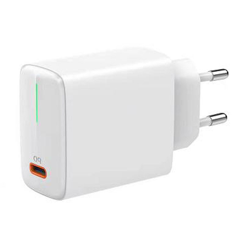USB töltő, hálózati adapter USB-C, gyorstöltéssel (5-12V/3-1.5A) - Fehér