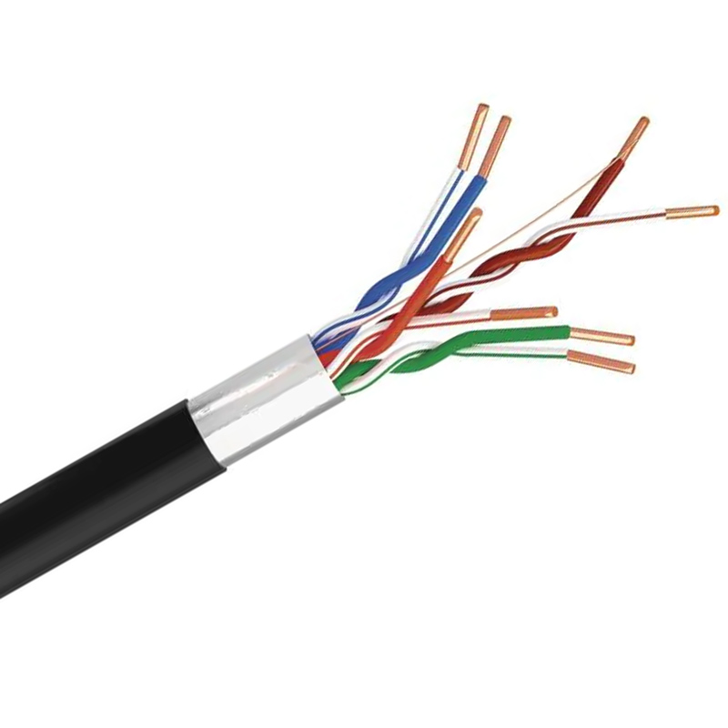 FTP CAT 5E kábel, 4x2 érpár, 100 méter, sötétszürke, kültéri