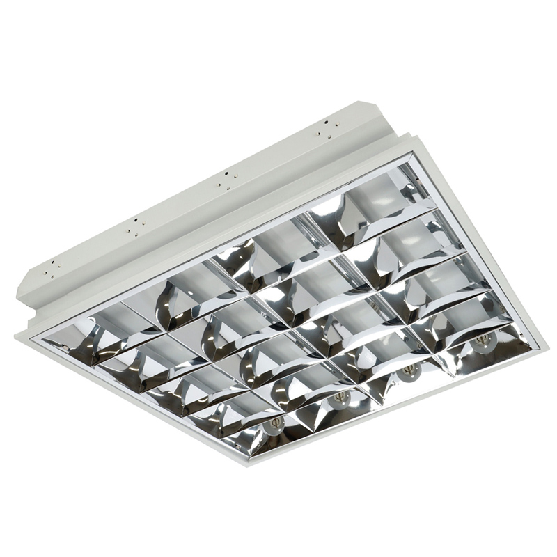 MIL T8 tükrös lámpatest 4 db 60 cm-es LED fénycsőhöz, süllyeszthető