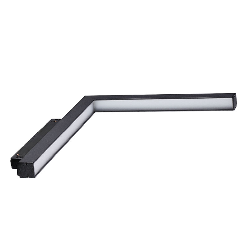 Genesis mágneses sínes L alakú sarok LED lámpa 90° vertikális, 27 cm, fekete - 24W (36°) természetes fehér