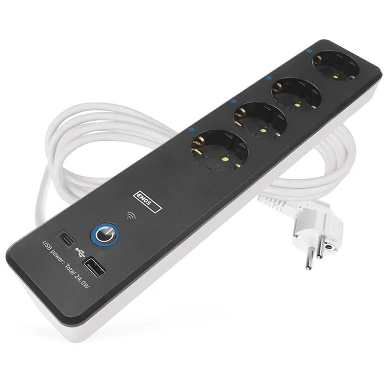 GoSmart elosztó (4 földelt+USB) Wi-Fi vezérlés okos készülékekkel