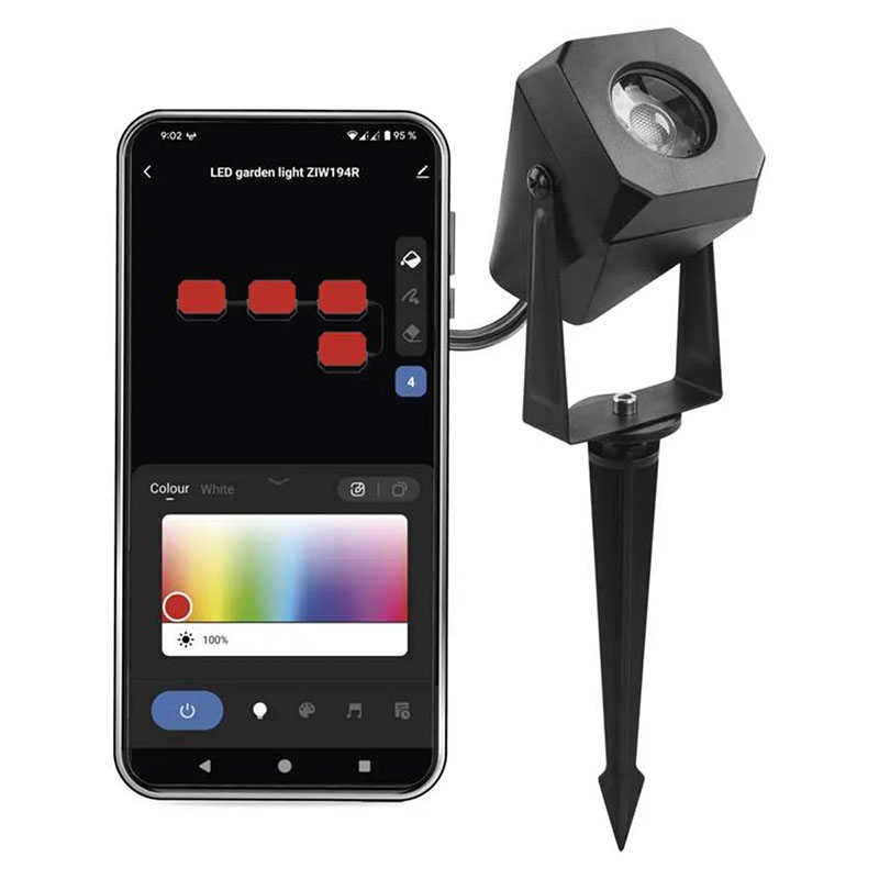 GoSmart leszúrható LED lámpa, bővítő készlet, fekete ház (1.5W) RGBIC+CCT, IP65, 1 db
