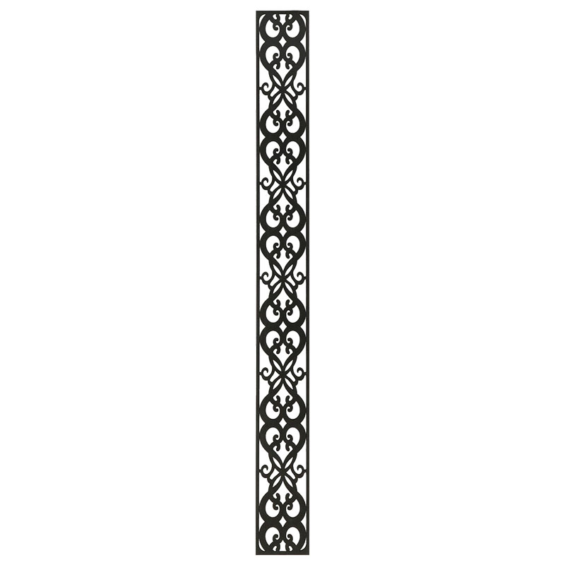 Fali dekorpanel, csipke minta, 15x150 cm, 3 mm HDF - Antracit