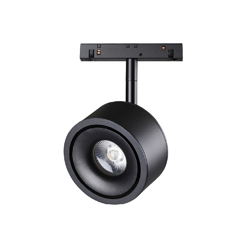 Genesis Ring+ mágneses sínes LED lámpa,  Ø10 cm, fekete - 12W (130°) természetes fehér, 48 Volt