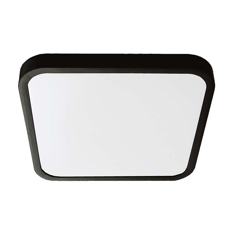 IP44 mennyezeti LED lámpatest - négyzet (18W/1830lm) hideg fehér, fekete (250 mm), Samsung chip
