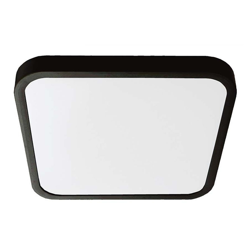 IP44 mennyezeti LED lámpatest - négyzet (48W/5160lm) meleg fehér, fekete (420 mm), Samsung chip