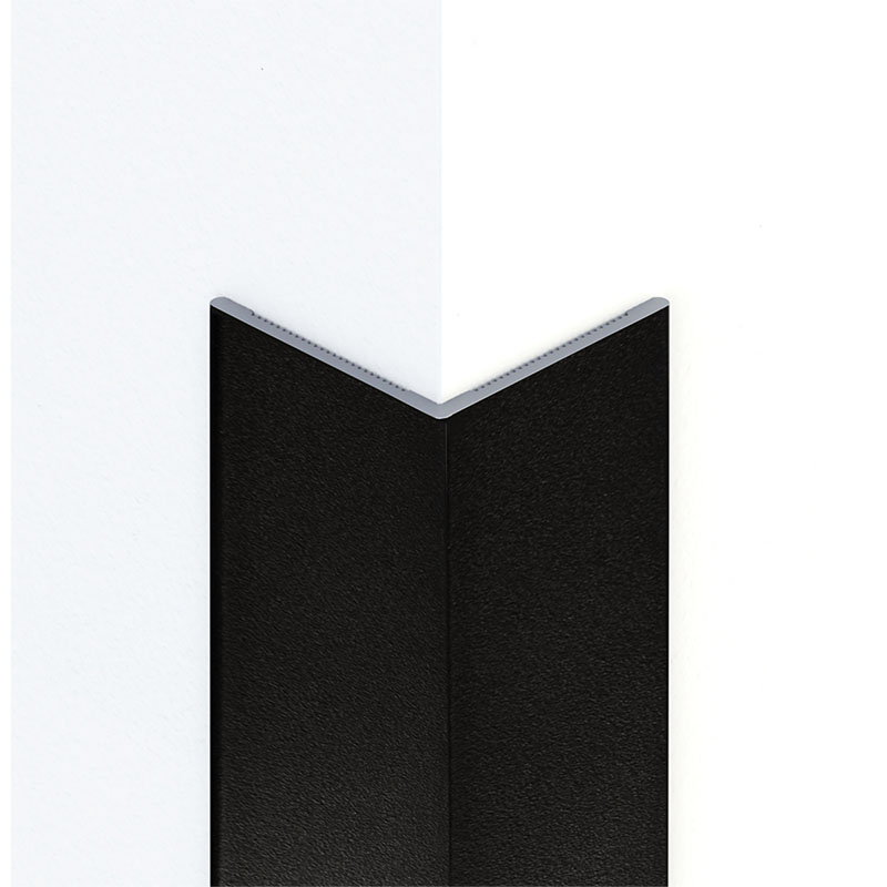 Alumínium sarokélvédő profil (15x15 mm) struktúrált fekete - 270 cm