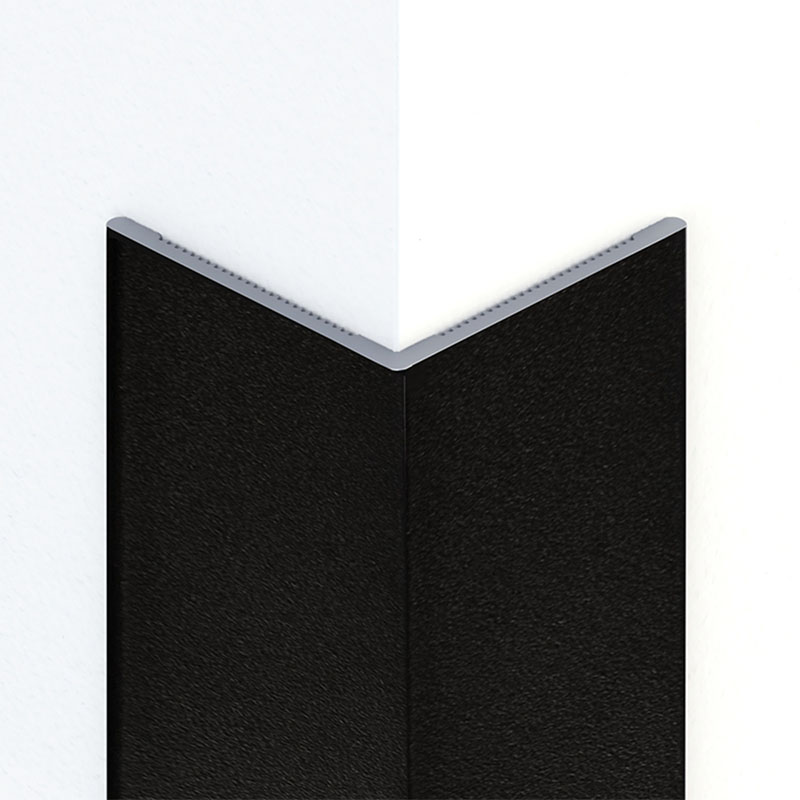 Alumínium sarokélvédő profil (20x20 mm) struktúrált fekete - 270 cm