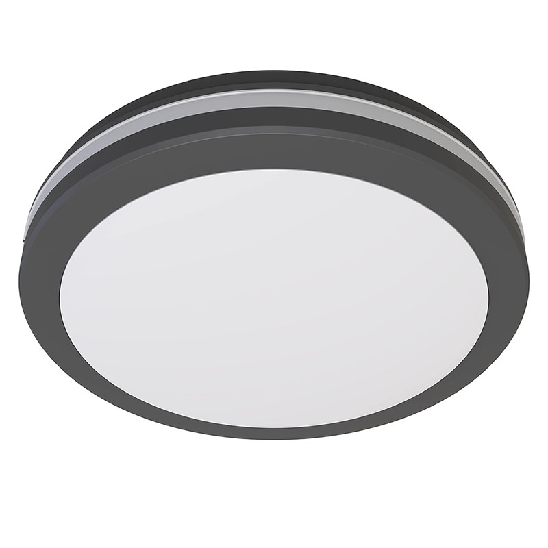 Mennyezeti LED lámpatest - kör (30W/3000lm) változtatható színhőmérséklet, fekete (302 mm), mozgásérzékelővel