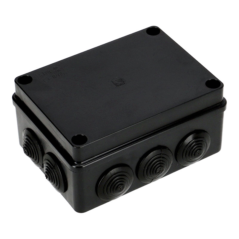 S-BOX membrános kötődoboz csavaros fedéllel, (155x115x75 mm) IP65, fekete