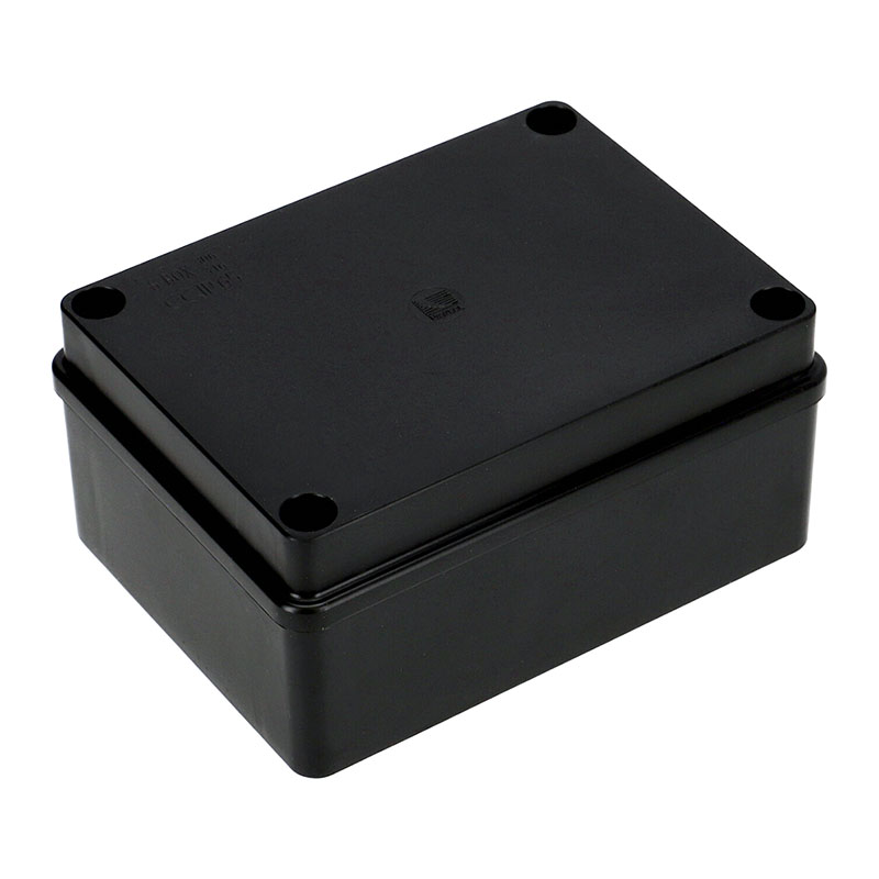 S-BOX sima falú kötődoboz csavaros fedéllel, (155x115x75 mm) IP65, fekete